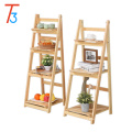 Tri-tiger folding wood floating display shelf magazine rack